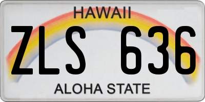 HI license plate ZLS636