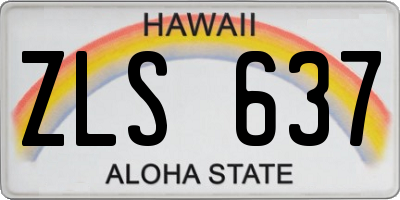 HI license plate ZLS637