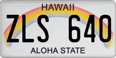 HI license plate ZLS640