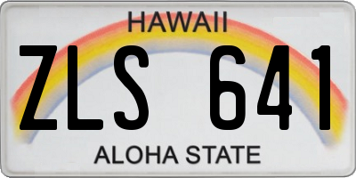 HI license plate ZLS641