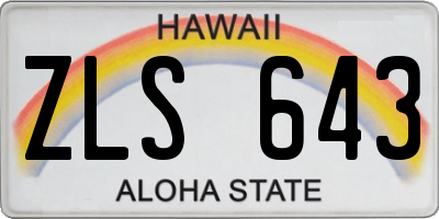 HI license plate ZLS643