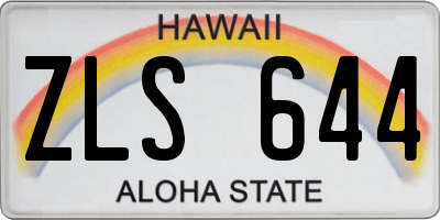 HI license plate ZLS644