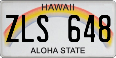 HI license plate ZLS648