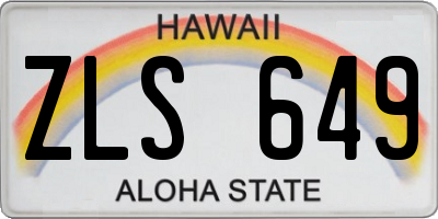 HI license plate ZLS649