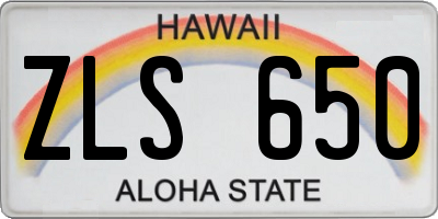 HI license plate ZLS650