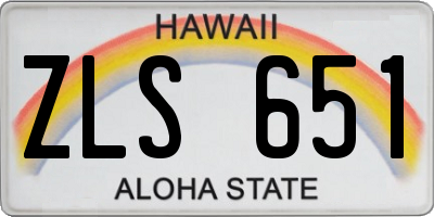 HI license plate ZLS651