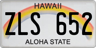 HI license plate ZLS652