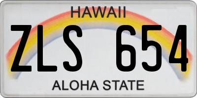 HI license plate ZLS654