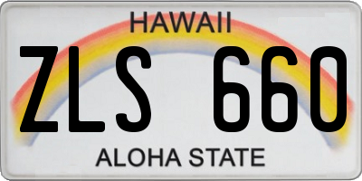 HI license plate ZLS660