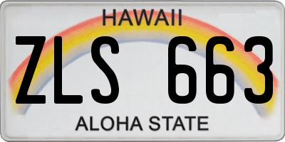 HI license plate ZLS663