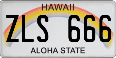 HI license plate ZLS666
