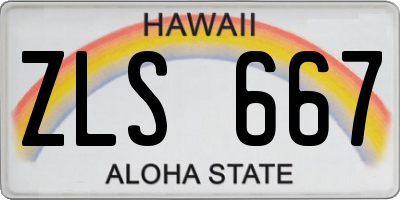 HI license plate ZLS667