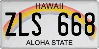 HI license plate ZLS668