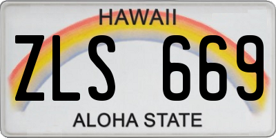 HI license plate ZLS669