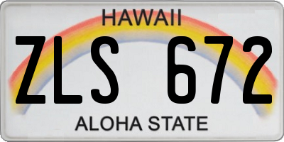 HI license plate ZLS672