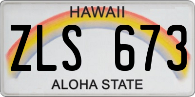 HI license plate ZLS673