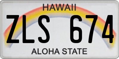 HI license plate ZLS674