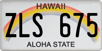 HI license plate ZLS675