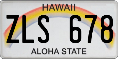 HI license plate ZLS678