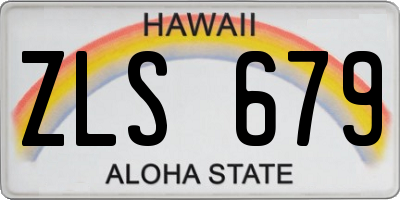 HI license plate ZLS679