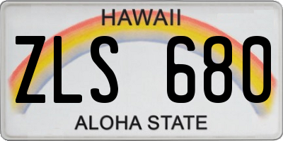 HI license plate ZLS680