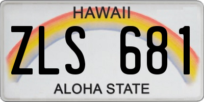 HI license plate ZLS681