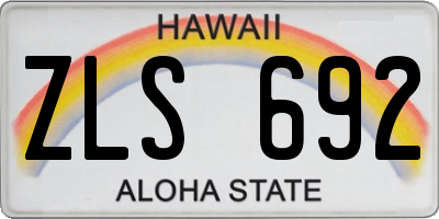 HI license plate ZLS692