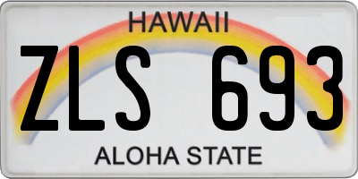 HI license plate ZLS693