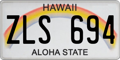 HI license plate ZLS694