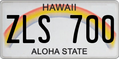 HI license plate ZLS700