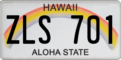 HI license plate ZLS701