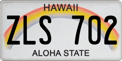 HI license plate ZLS702