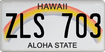 HI license plate ZLS703