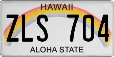 HI license plate ZLS704