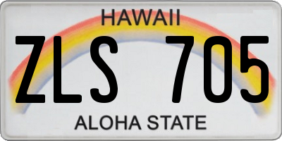 HI license plate ZLS705