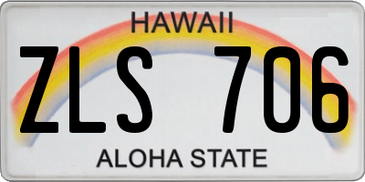 HI license plate ZLS706