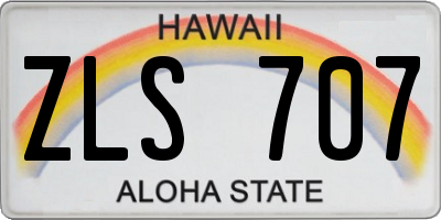 HI license plate ZLS707