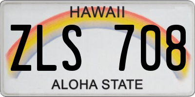 HI license plate ZLS708