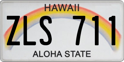 HI license plate ZLS711
