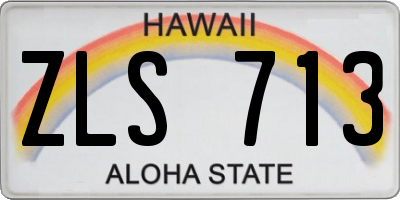 HI license plate ZLS713