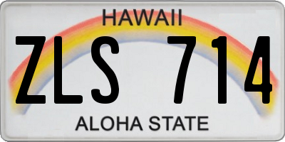 HI license plate ZLS714