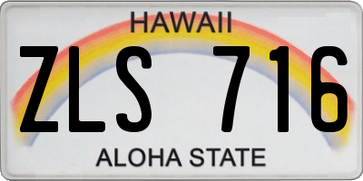 HI license plate ZLS716