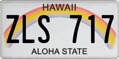 HI license plate ZLS717
