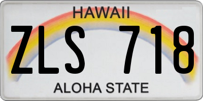 HI license plate ZLS718