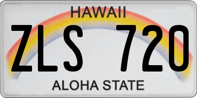 HI license plate ZLS720