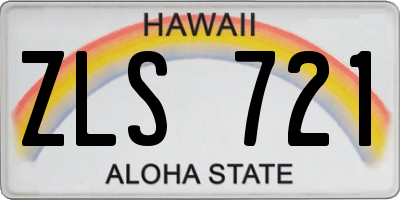 HI license plate ZLS721