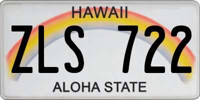 HI license plate ZLS722