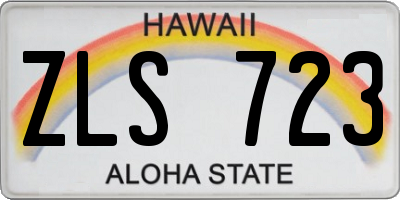 HI license plate ZLS723