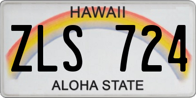 HI license plate ZLS724
