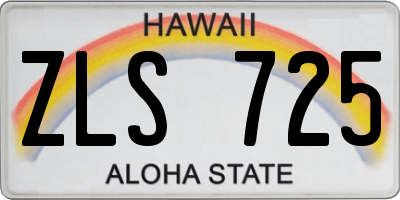 HI license plate ZLS725